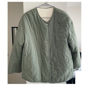 WOMEN PILE-LINED FLEECE QUILTED REVERSIBLE JACKET